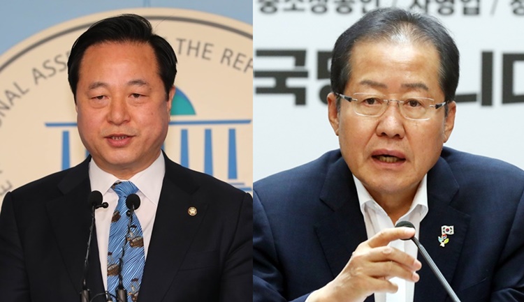 (왼쪽) 김두관 더불어민주당 의원과 홍준표 자유한국당 전 대표. <사진=뉴시스><br>