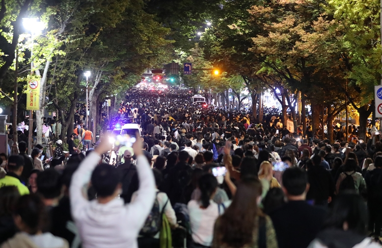 지난 10월8일 서울 영등포구 여의도한강공원에서 열린 한화와 함께하는 ‘서울세계불꽃축제 2022’ 관람을 마친 시민들이 이동하고 있는 모습. <사진=뉴시스>